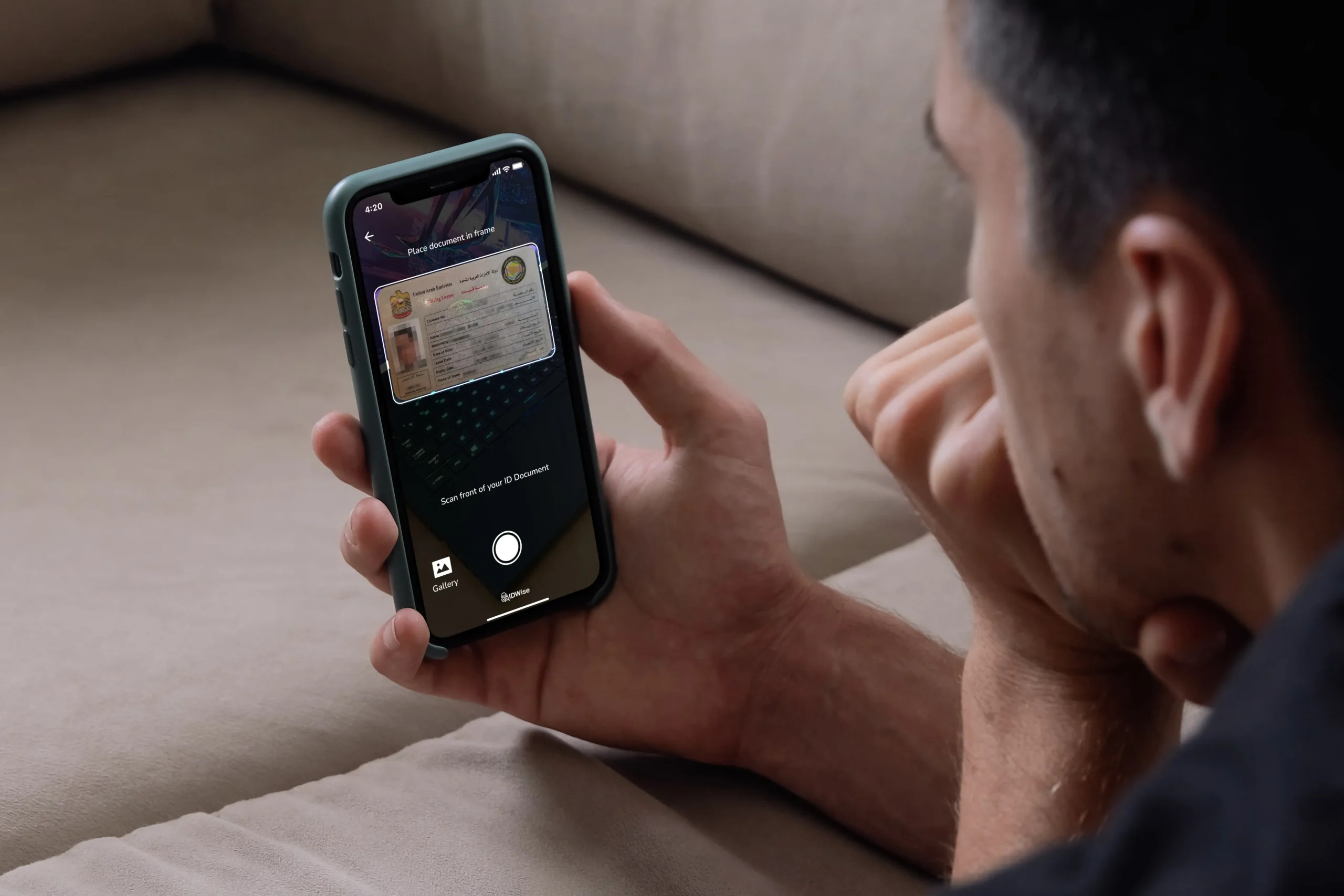 IDwise scene 2 taking a photo of UAE id